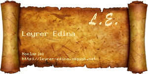 Leyrer Edina névjegykártya